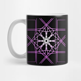 Abstract glowing geometric pattern in purple Mug